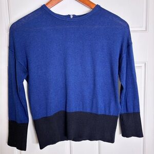 Banana Republic Roland Mouret Blue and Black Crewneck Sweater